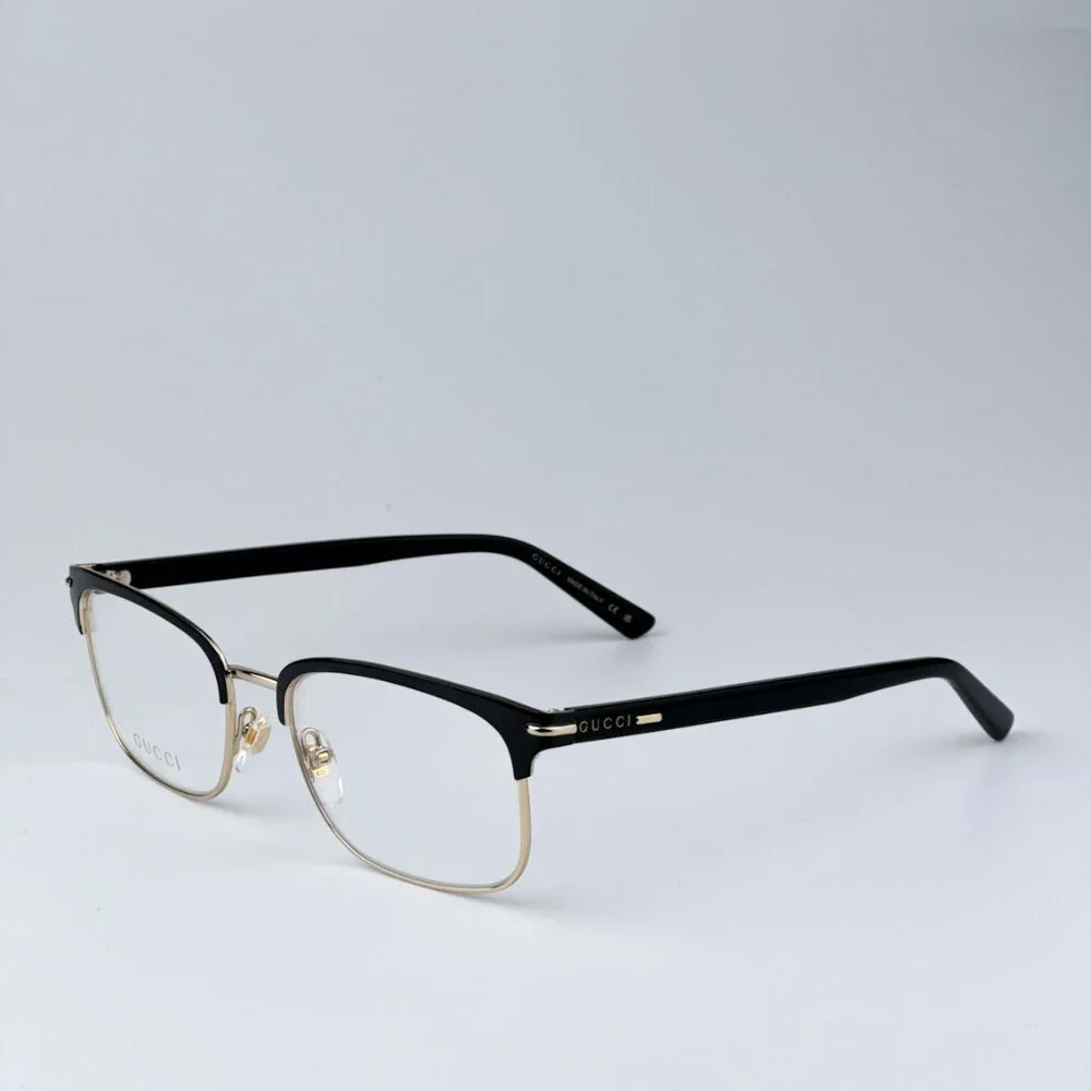 Gucci GG1448O 001 BRAND NEW Eyeglasses Gold Rectangle Unisex